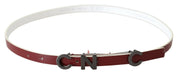 Chic Maroon Leather Fashion Belt