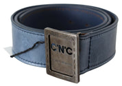 Elegant Blue Leather Fashion Belt