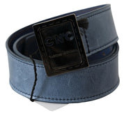 Elegant Blue Leather Fashion Belt