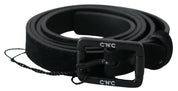 Elegant Black Leather Classic Belt