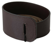 Elegant Dark Brown Braided Leather Belt