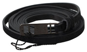 Elegant Black Leather Adjustable Belt