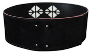 Elegant Wide Leather Fashion Belt with Metal Accents