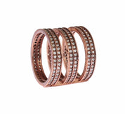 Dazzling Pink Gold Plated CZ Crystal Ring