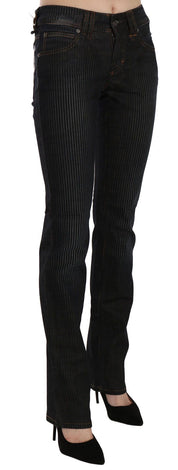 Elegant Black Slim Fit Corduroy Jeans