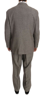 Elegant Light Brown Wool Men's Suit