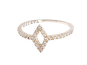 Elegant Silver CZ Crystal Studded Ring