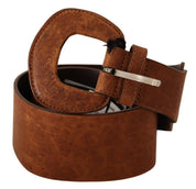 Elegant Brown Leather Fashion Belt