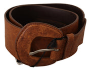 Elegant Brown Leather Fashion Belt