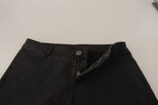 Chic Mid Waist Skinny Black Denim