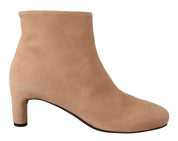 Elegant Beige Leather Boots