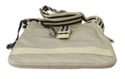 Beige Handtasche Schultertasche Stoff Geldbörse