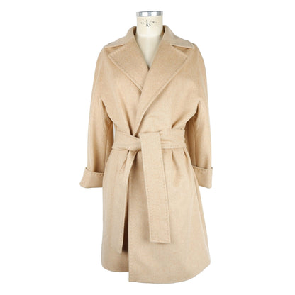 Manteau en laine vierge beige