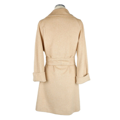 Manteau en laine vierge beige