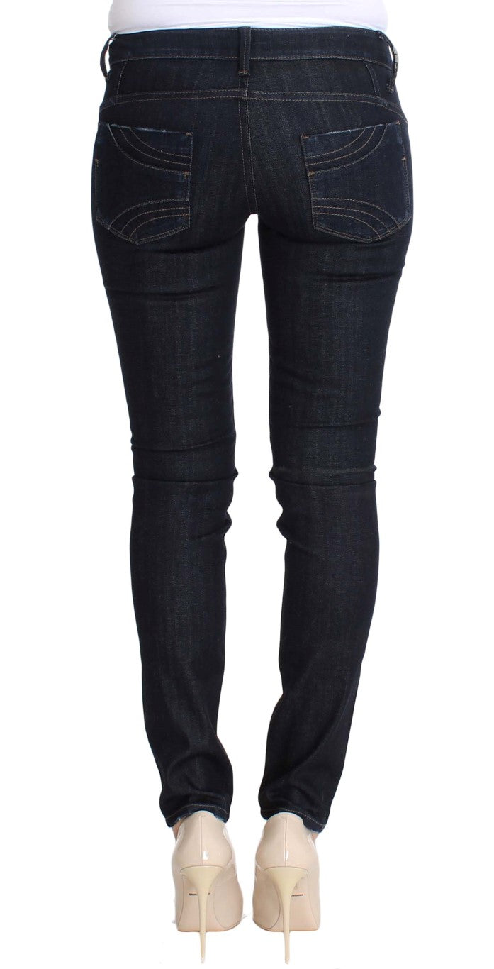 Blaue Slim-Fit-Jeans aus Baumwollstretch