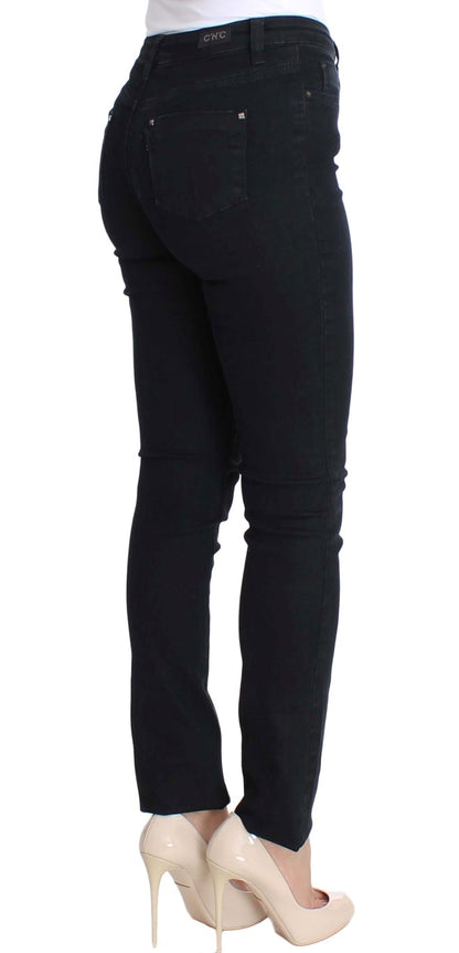 Schwarze Slim-Fit-Jeans aus Baumwollstretch