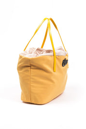 Yellow Polyester Women Handbag