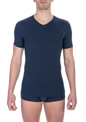 Blue Cotton Men T-Shirt