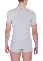 Gray Cotton Men T-Shirt