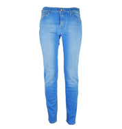 Elegant Light Blue Elasticized Denim