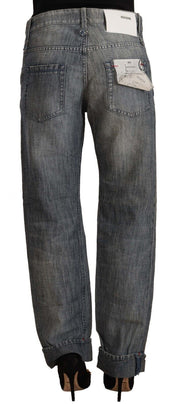 Chic Gray Washed Straight Cut Jeans