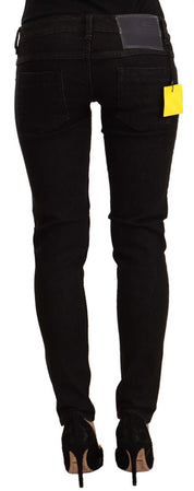 Sleek Skinny Low Waist Black Jeans