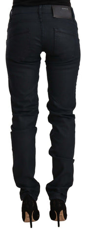 Chic Low Waist Skinny Black Denim