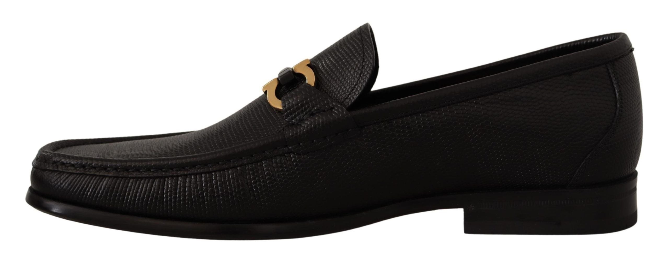 Schwarze Mokassins-Loafer-Schuhe aus Kalbsleder