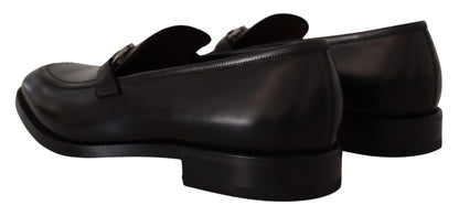 Chaussures formelles mocassins en cuir de veau noir