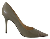 Elegant Pebble Green Pointed Toe Pumps