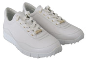 Elegant White Leather Sneakers