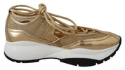 Golden Glamour Mesh Leather Sneakers