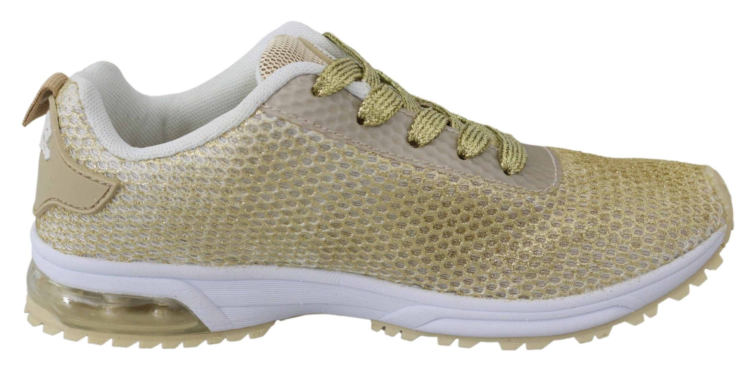 Exquisite Gold Polyester Sport Sneakers