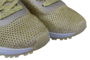 Exquisite Gold Polyester Sport Sneakers