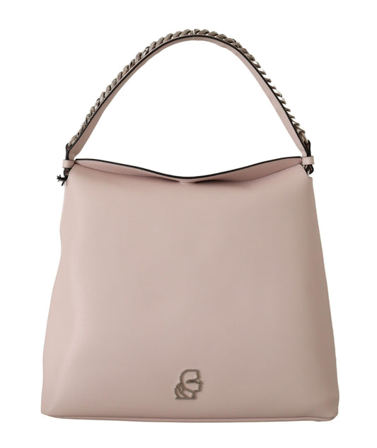 Sac bandoulière en cuir mauve rose clair