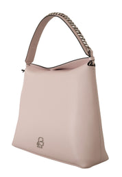 Elegant Mauve Chalk Leather Shoulder Bag