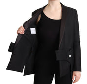 Elegant Black Double-Breasted Blazer