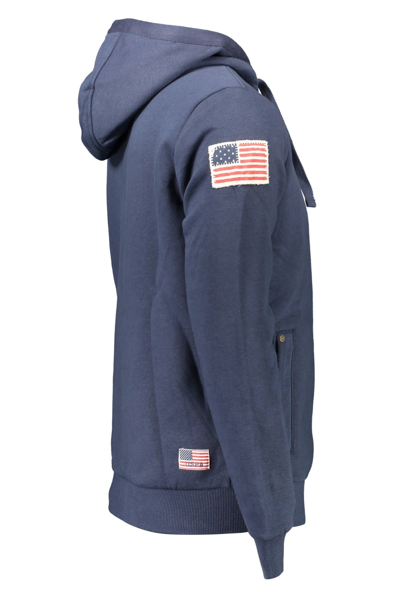 Blue Cotton Men Sweatshirt