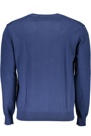 Blue Cotton Men Sweater