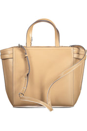 Brown Polyester Women Handbag