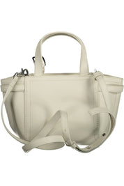 White Polyester Women Handbag