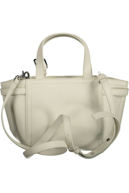 White Polyester Women Handbag