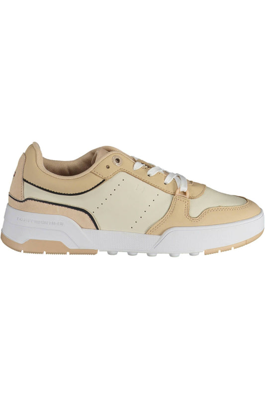 Beige Leather Women Sneaker