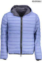 Blue Nylon Men Jacket