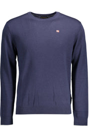 Blue Wool Men Sweater