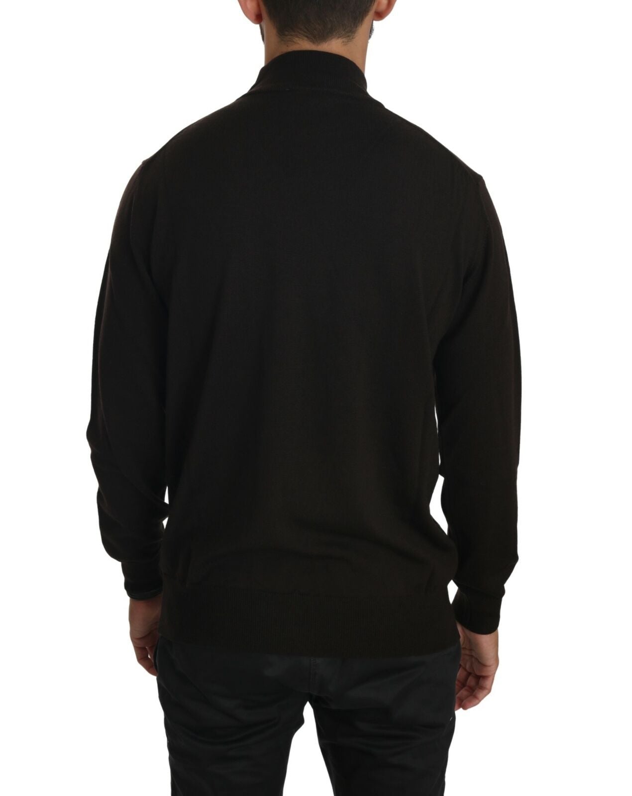 Brauner Rollkragenpullover aus Wolle