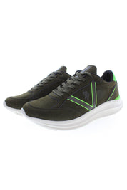 Green Polyester Men Sneaker