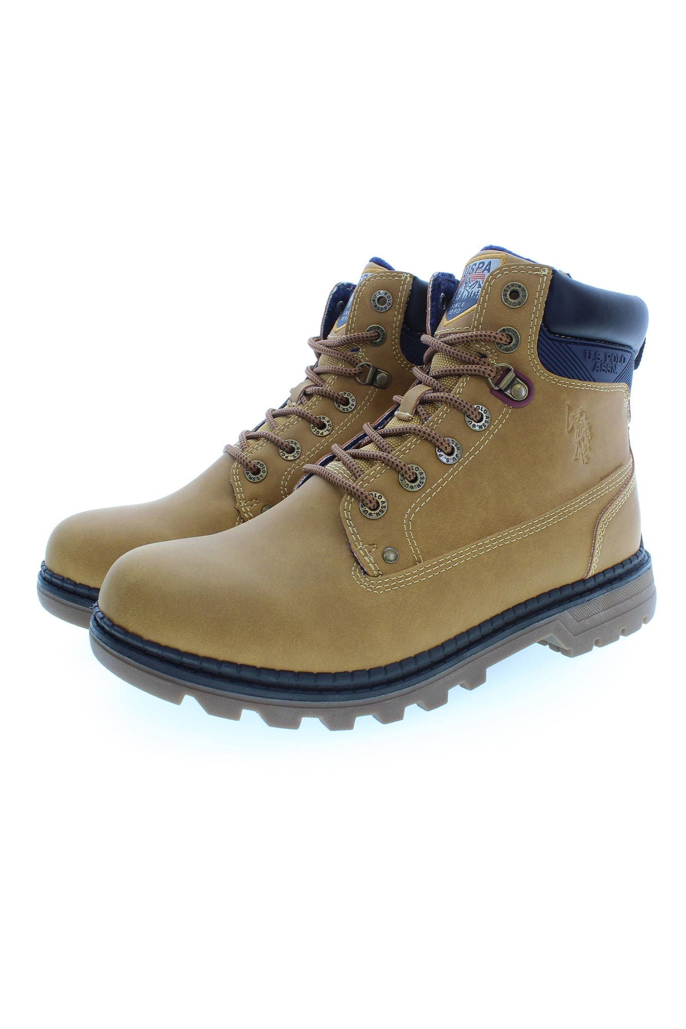 Beige Polyester Men Boot