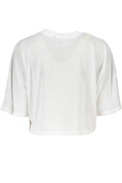 White Polyester Women T-Shirt