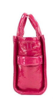 The Shiny Crinkle Mini Tote Sac à main à bandoulière en cuir magenta